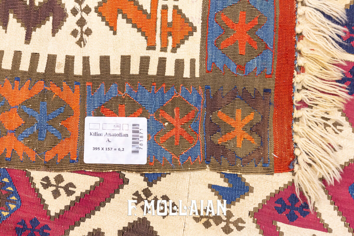Kilim Rug Anatolian Geometric Design n°:781871